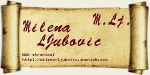 Milena LJubović vizit kartica